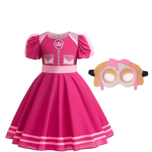 2026 Carnival Cartoon Dog Girls Cosplay Costume Children Anime Cartoon Number Tops Dress Up Skye Ryder Cute Clothing Boys set