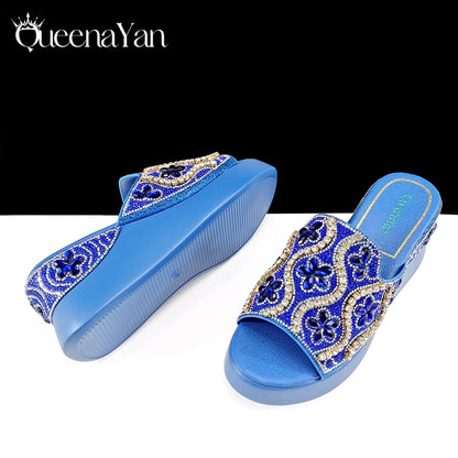 High Quality 2025 Newst Hot Selling Open Toe Slingback Sandals with Bag Set in Green Color For Women Wedding Party