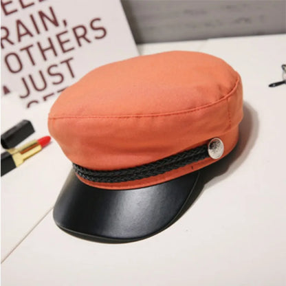 New Berets for Women Military Hat Autumn Sailor Hat for Women Men Black Grey Flat Top Female Travel Cadet Hat Captain Cap