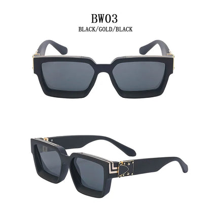 Retro Millionaire Sunglasses For Men Luxury New Square Sunglasses Women Trendy Vintage Luxe Fashion Glasses Gafas De Sol Hombre