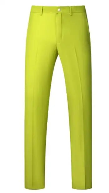 New Men Solid Colour Formal Suit Pants Black / Red / Royal Blue Homme Wedding Office Social Slim Fit Trousers