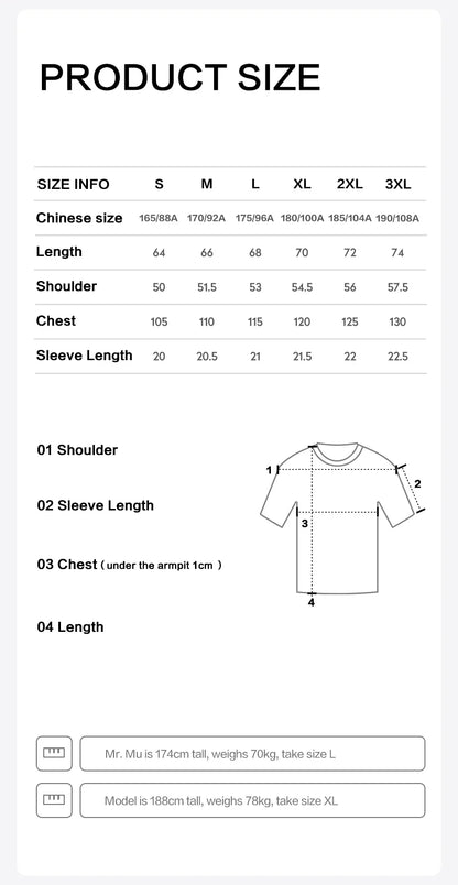 2026 Summer New 【Oversize Short Length】 Cooling T-Shirt 230gsm Crew Neck Moisture-wicking Breathable Tops Men