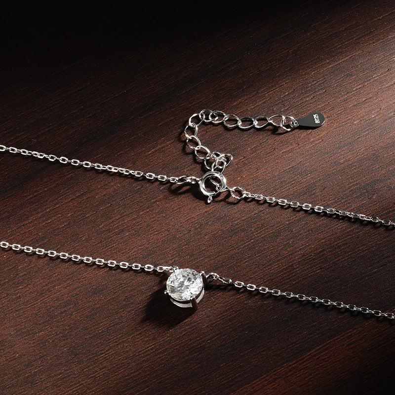 D VVS1 Moissanite Necklaces for Women Solitaire Pandent Diamond GRA Certified s925 Silver Plated 18k Dainty Necklace