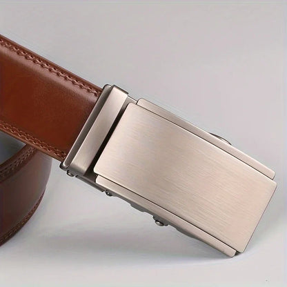 Ratchet Belt For Men, Men's Genuine Leather Cowhide Belt, For Dress Pants, Adjustable Belt