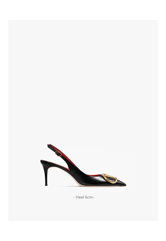 Fahion Slingback Black Comfortable Women Summer Shoes Very High Heel Sandals 2025 Trend for Wedding Party Dress