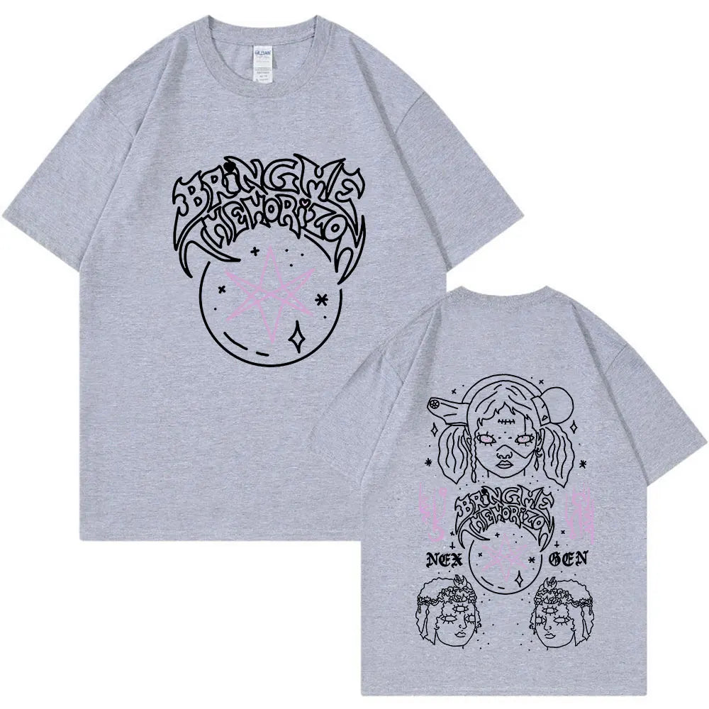 BringMe TheHorizon Album Post Human Nex Gen T-shirt Heavy Metal Rock Band T-shirt Men Fashion Hip Hop Short Sleeve T-shirts