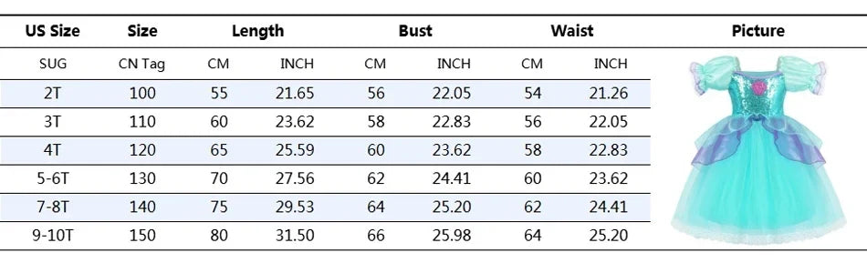 Mermaid Dress Girls Kids Cosplay Dresses Princess Costume Perform Clothes Birthday Party Halloween Clothing