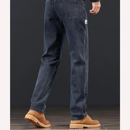 2026 Spring Autumn New Fashion Men Jeans Male Baggy Straight Leg Business Casual Comfortable Plus Size Wide Leg Denim Trousers