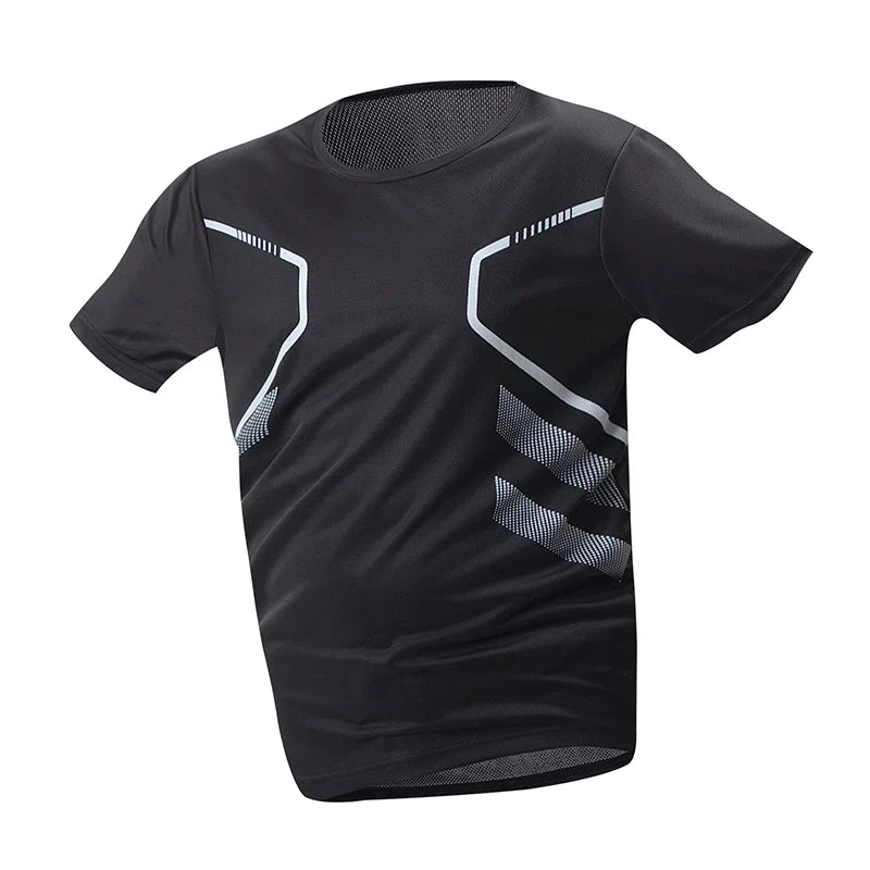 1/3 Piece Men's Four Season Printed Short Sleeved Sports Fitness Quick Drying Comfortable Plus Size Youth Casual Basic Top