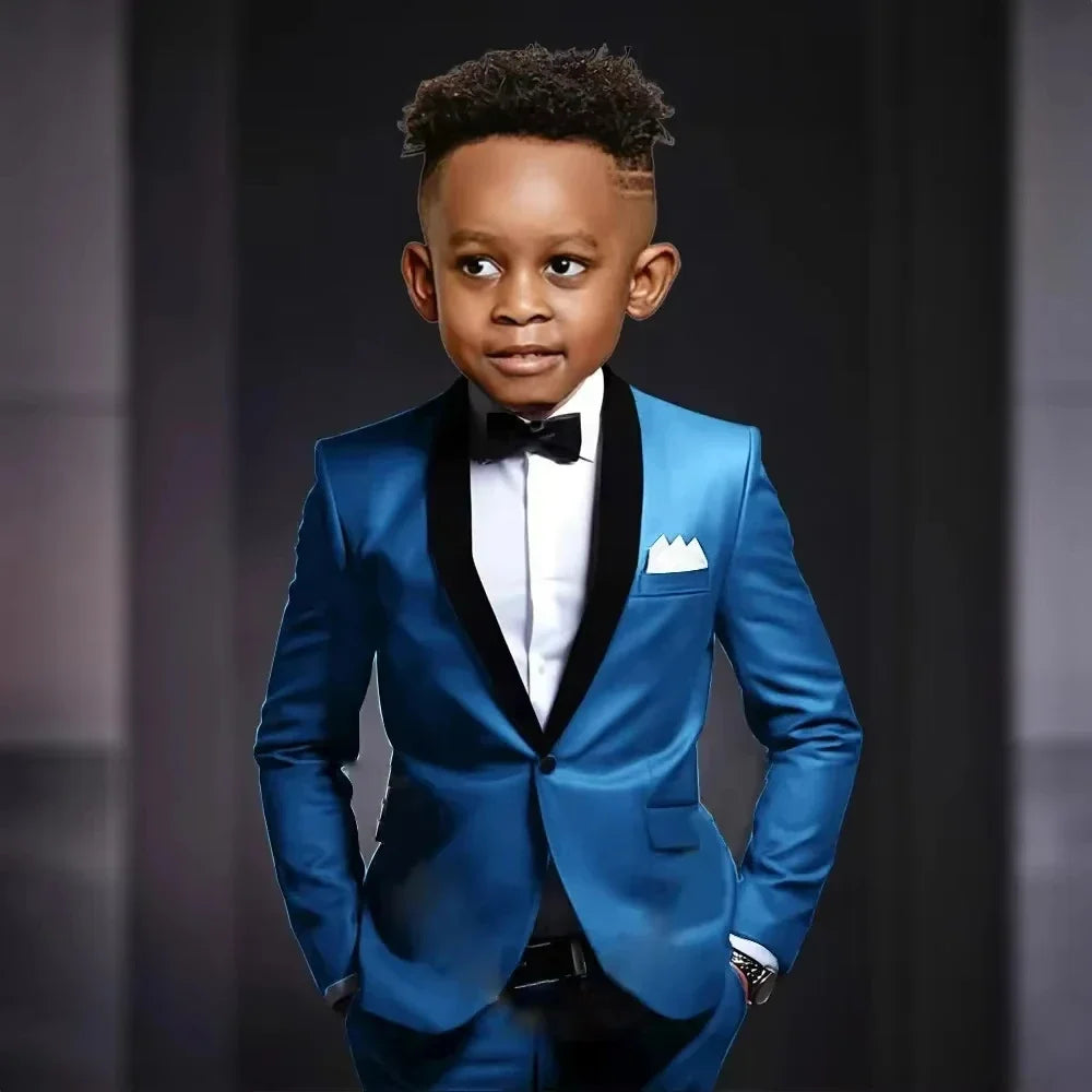 New Kids Suit Set 2 Pieces Jacket Pants Wedding Ring Bearer Outfit,Elegant Shawl Lapel Boys Suits Piano Performance Wear