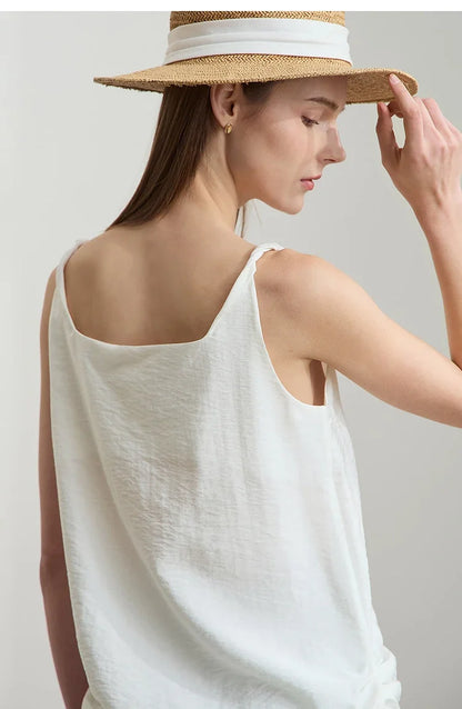 Casual Summer Camisole Tops Women 2025 Solid Office Lady Straight Top Woman New Fashion Loose Sleeveless Clothing 12522032