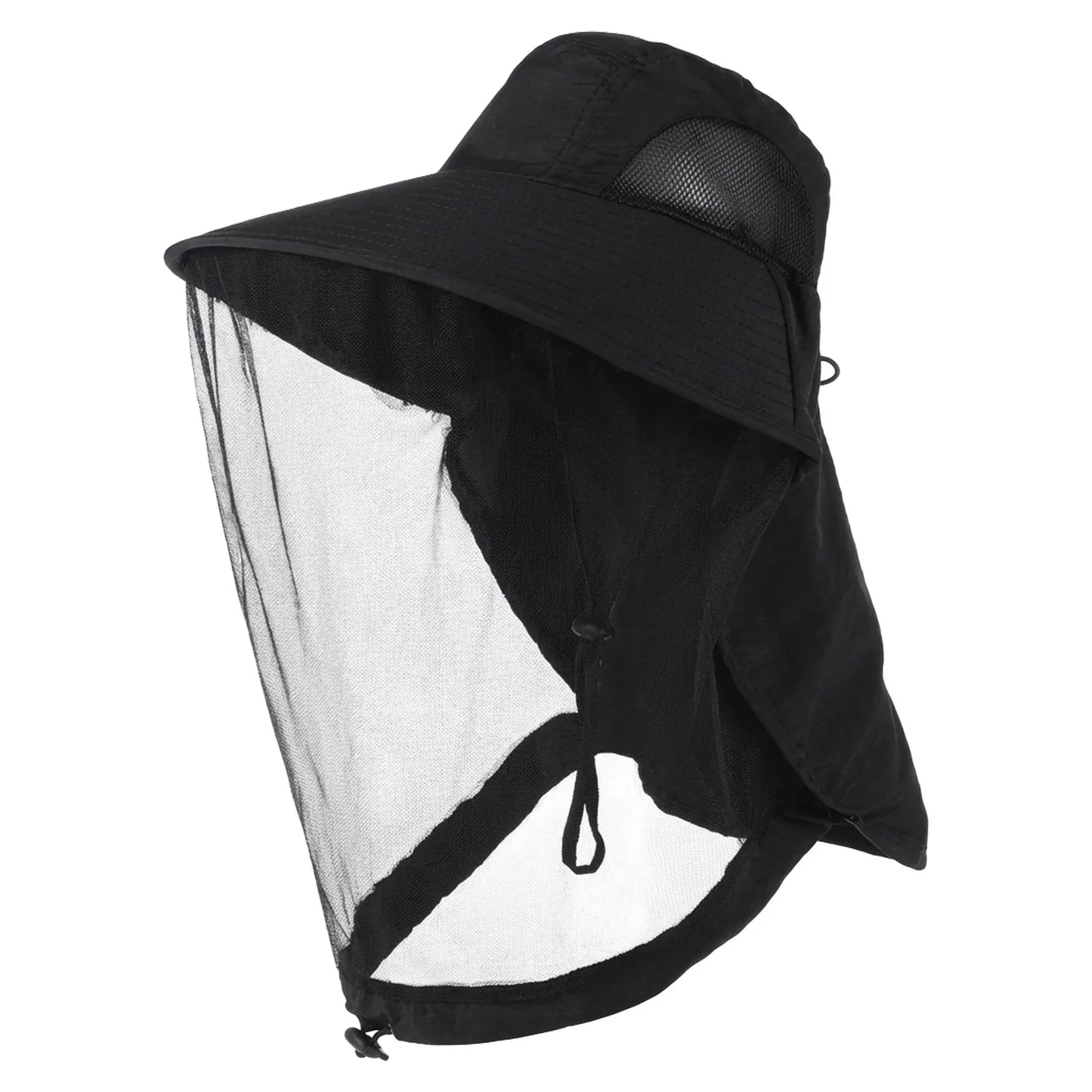 UV Protection Hat with Face Mask Breathable Insect Protection Wide Brim Fishing Hat Outdoor Sport Nature Hiking Camping Mesh Hat