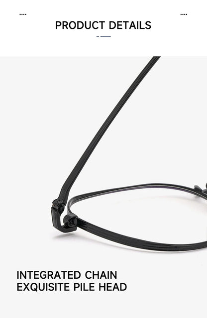 Simple Fashion Large Frame Titanium Design Women Anti-blue Light Reading Glasses Men Customized Prescription 02-K5012