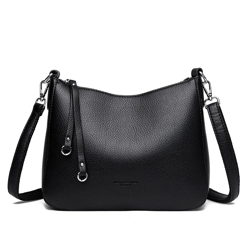 New Luxury Designer Handbag Solid Color PU leather Women Shoulder Bag Casual Crossbody Bags for Women New Zipper Messenger Bag