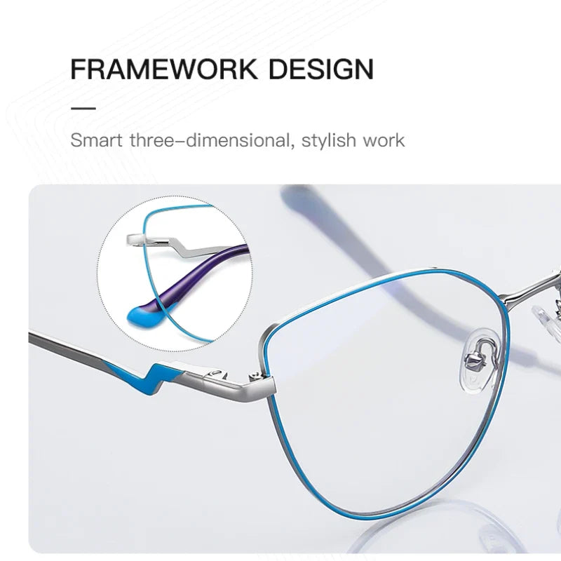 New Myopia Prescription Glasses Hyperopia Reading Glasses Anti Blue Light Computer Glasses Optical Eyeglasses Frame Women