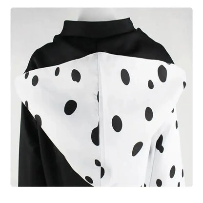 Anime Cruella cosplay costume dress set with gloves cloak Halloween carnival set adult female Cruella De Vil costume