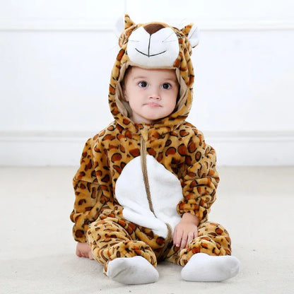 Cute Monkey Tiger Dinosaur Cosplay Costumes Boys Girls Toddler Animal Jumpsuit Baby Rompers Infant Clothes Pyjamas Kids Kigurumi