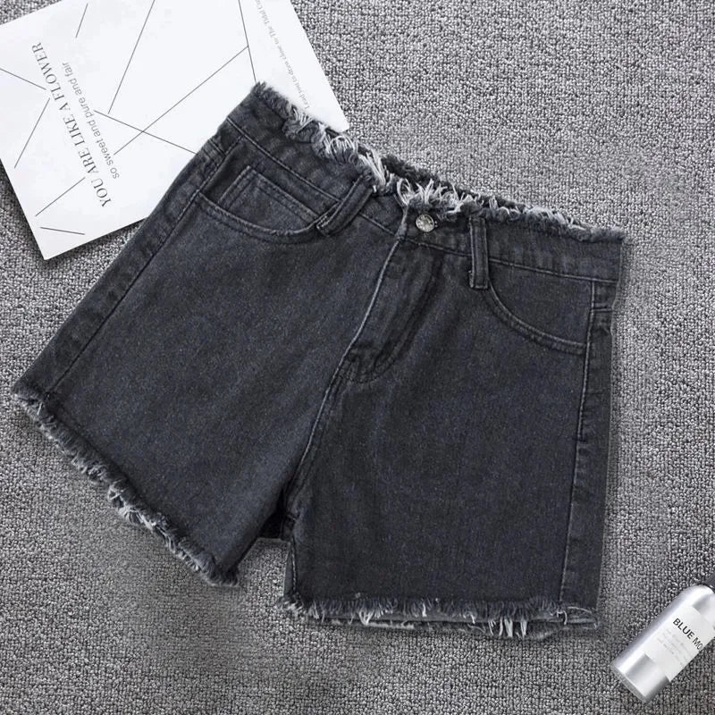 2026 New Summer Shorts Women Jeans High-waisted Denim Short Pants Female Rough-selvedge Outside Casual Sports Shorts Loose Jeans