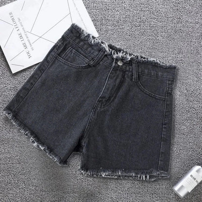 2026 New Summer Shorts Women Jeans High-waisted Denim Short Pants Female Rough-selvedge Outside Casual Sports Shorts Loose Jeans