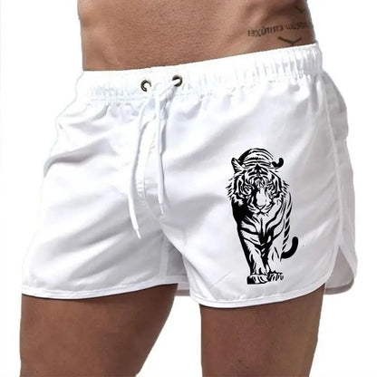 2026 Brand New Mens Board Shorts Tiger Design Printed Beach Shorts High Quality Male Summer Running Cycling Boxing Cool Shorts