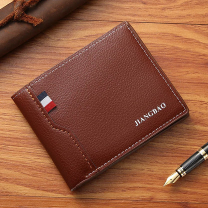 Homme court bifold en faux cuir masculina billetera porte-cartes d'identité porte-monnaie pochette couleur unie hombre business mince