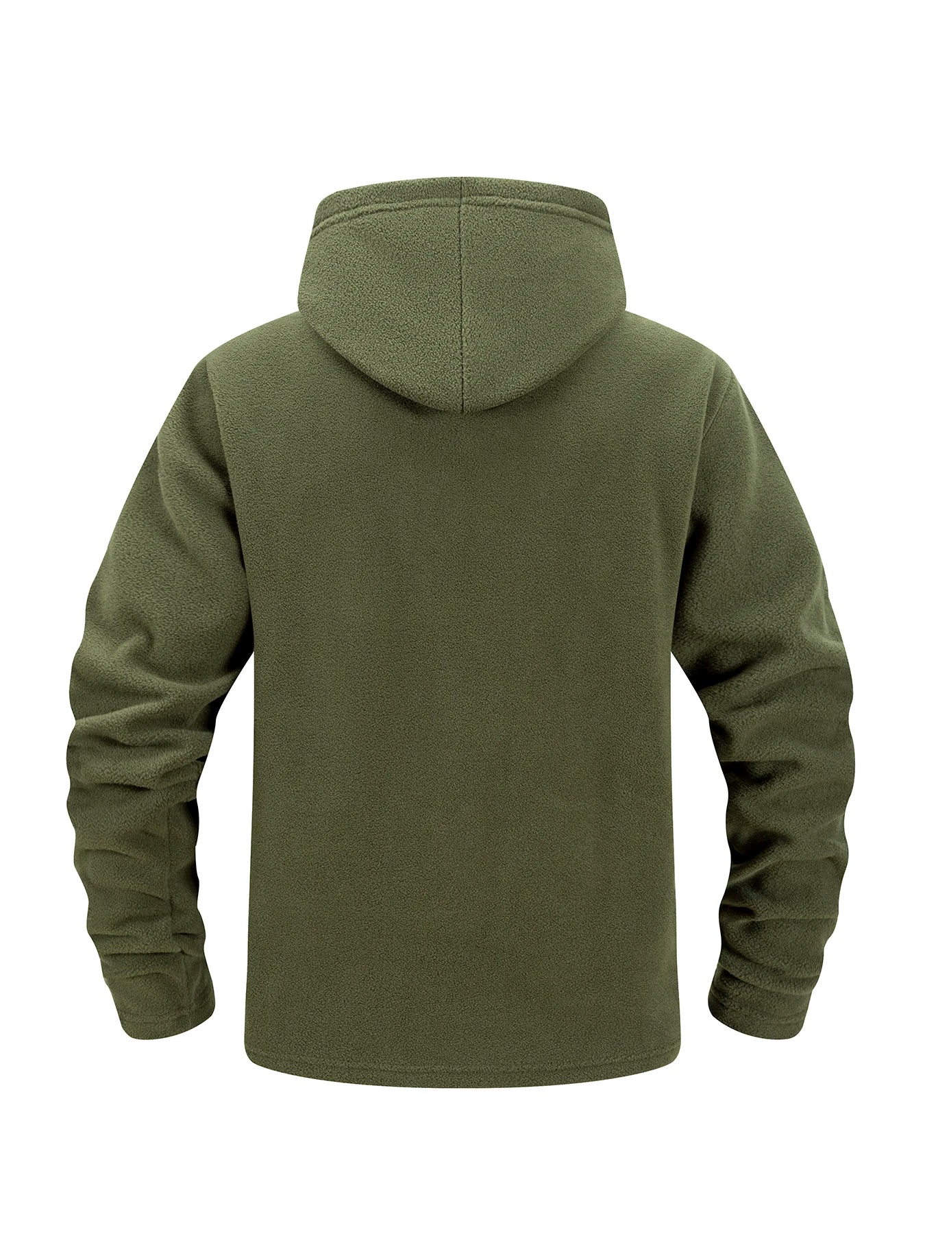 Men's Hiking Tactical Fleece Full Zip Hooded Jacket Multi-Zipper Pockets Design Autumn Winter Warm Outdoor Sports Coat for Men