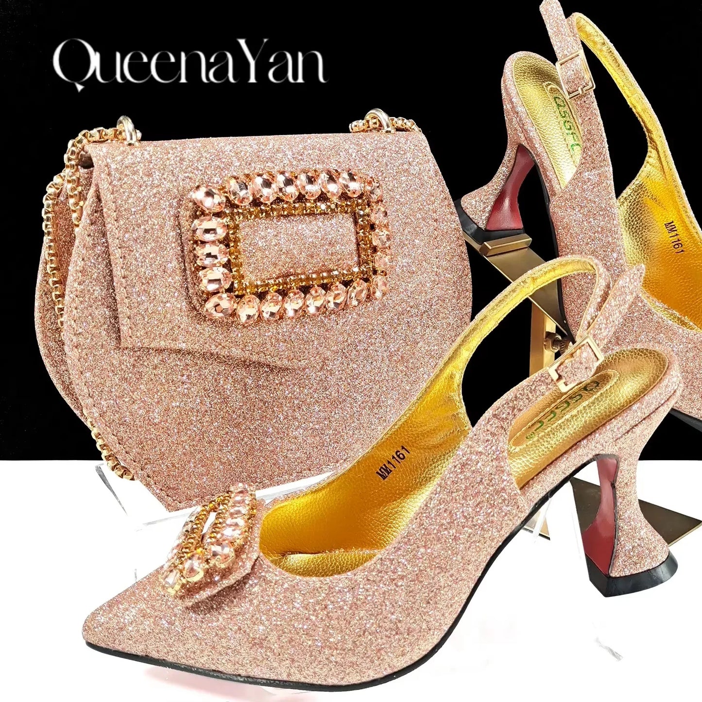 Inspired Elegant Women’s High Heels and Bag African Wedding Party Shoes and Bag–Fashionistas Exclusive Products
