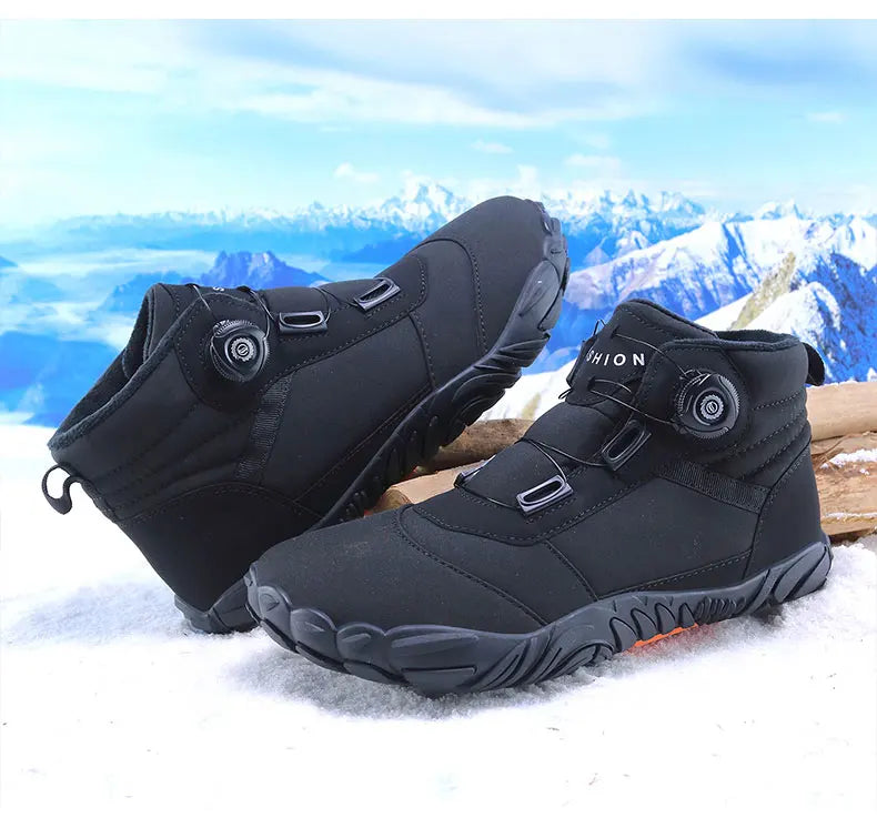 New Winter Booties Men Snow BareFoot Casual Shoes Outdoor Waterproof Work Shoes Warm Fur Men Ankle Shoes Snow Boots Plus Size 49