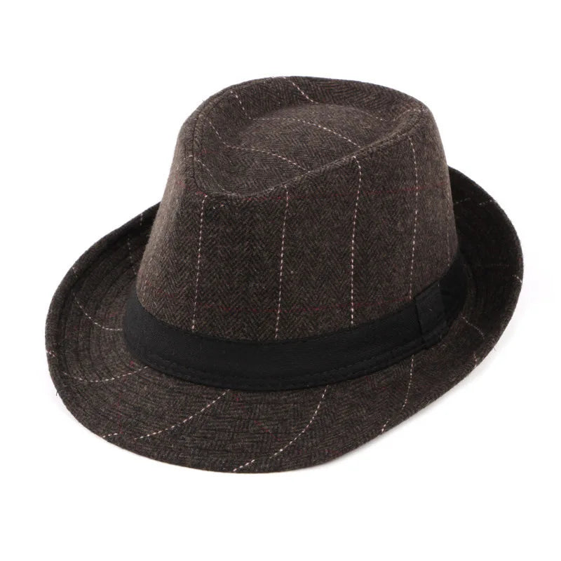 Spring Summer Wool Wedding Hat for Mid-Aged Men Couple Fashion Autumn Winter Party Plaid Luxury Design Jazz Hat Fedora Hat Women