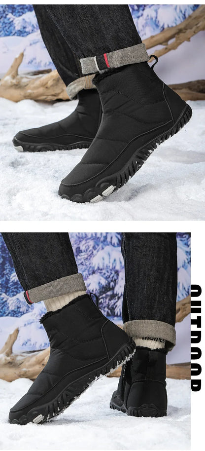 Cotton Boots Men/women Large Size 47 Waterproof Snow Boots Winter Warm  Comfort Zipper Anti Cold Non-slip Cotton Boots