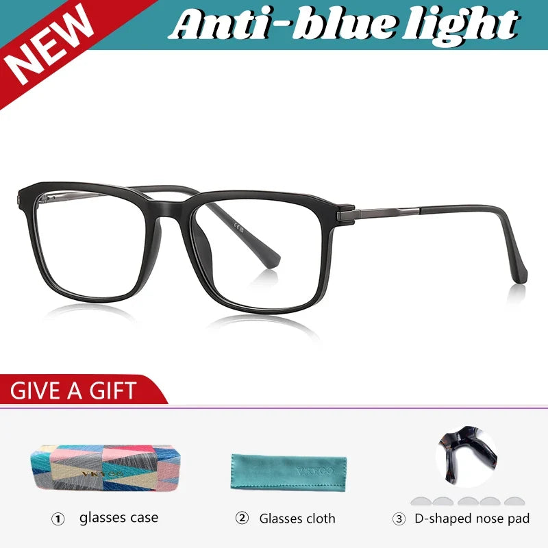 New Classic Geometric Simple Square Frame Design Men's Anti-blue Light Glasses Can Be Customized Prescription LS213