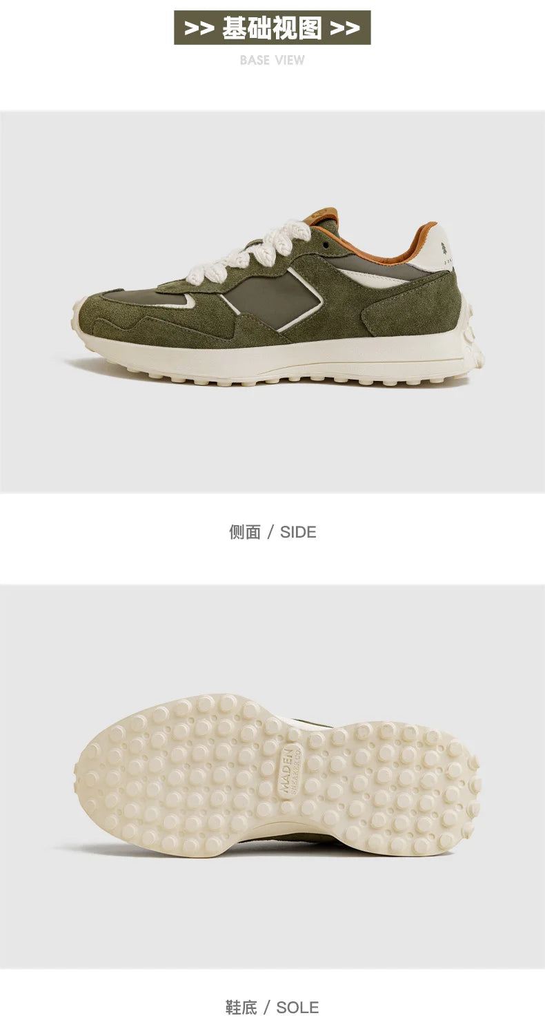 Men's Casual Sports Jogging Sneakers Versatile Comfortable Breathable Shoes Rubber Sole Color-Blocked Shoes for Spring