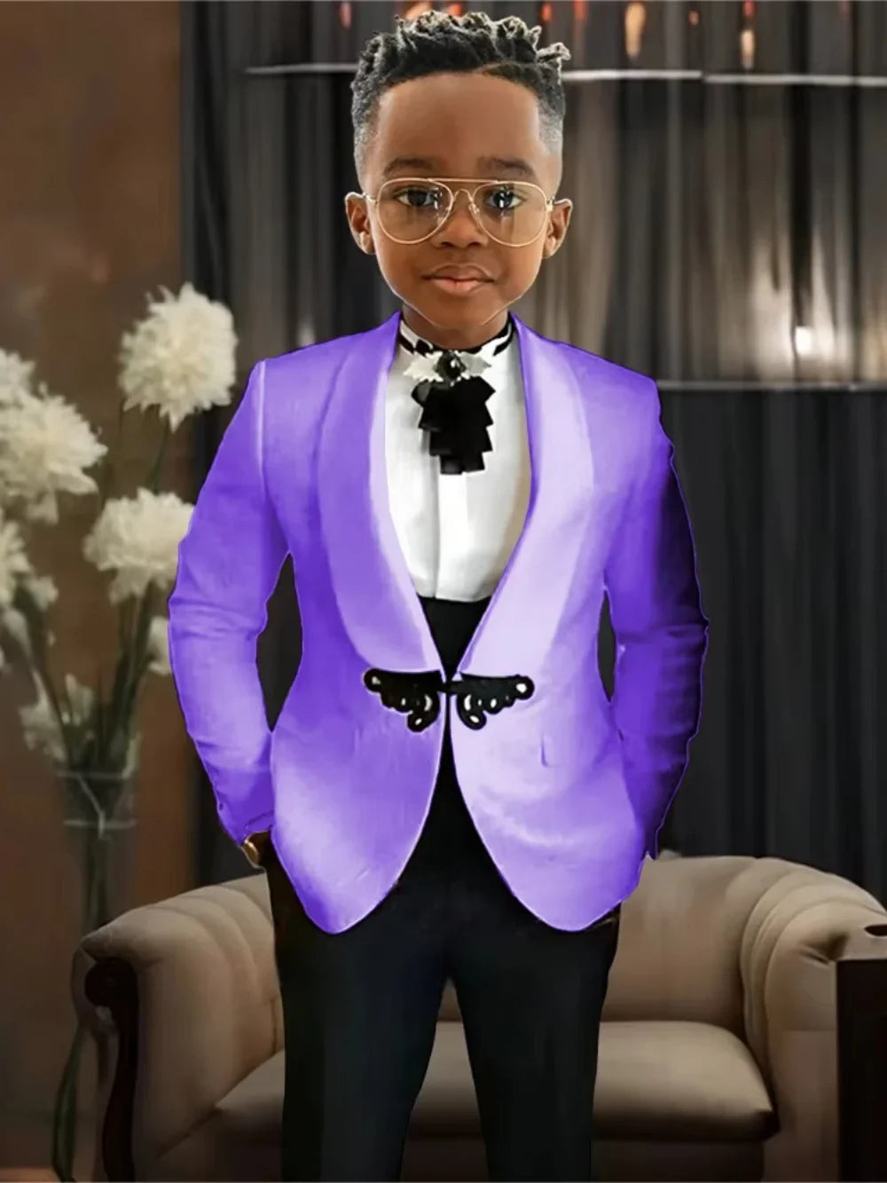 Chic Boys Slim Fit Suits 3 Pieces Piano Performance Wear Premium Handsome Kids Suit Set Wedding Party Wear 2-20 Tuxedo