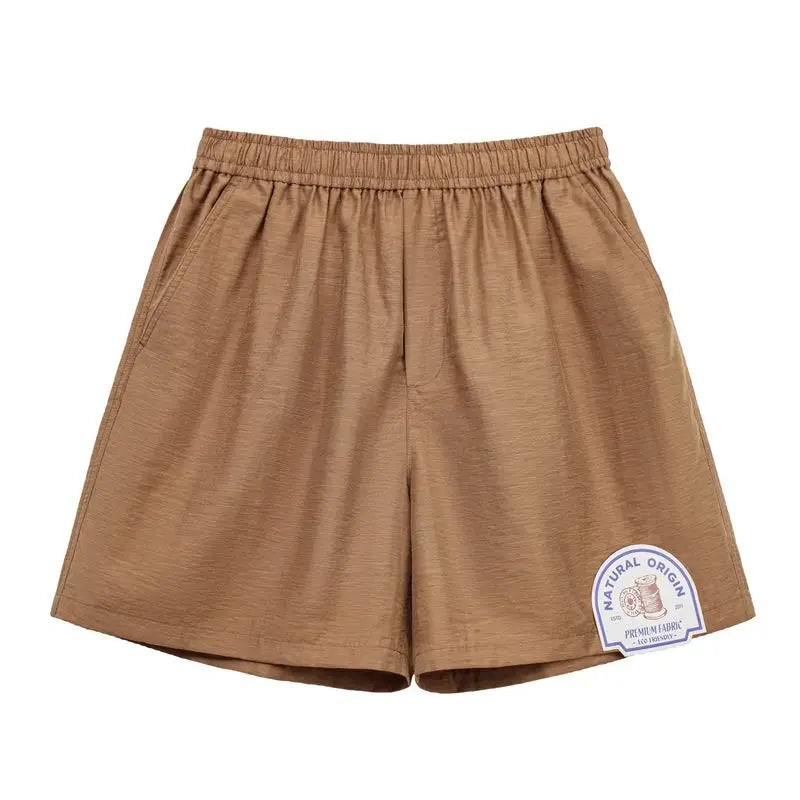 Men's Lyocell Linen Look Shorts Straight Leg Elastic Waist Lightweight Breathable Old Money Casual Summer Male Pants