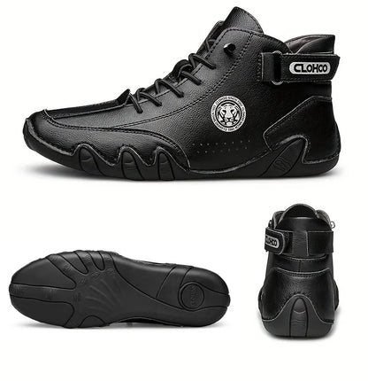 Hand-Sewn Octopus Design Men's Short Boots High-Top Leather Riding Boots Stylish Men's Footwear