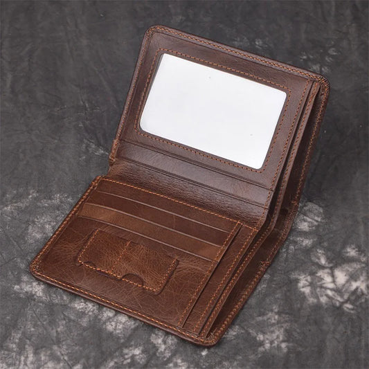 Portefeuille court multi-couleurs en cuir PU vieilli de style vintage avec porte-cartes