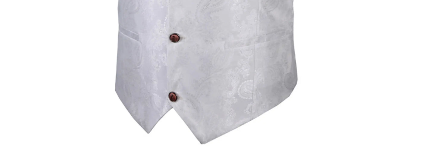 2025 New High-end V-neck Jacquard Black Vest for Men, White Sleeveless Waistcoat, Silver Billiards Uniform ,male Magician Vests