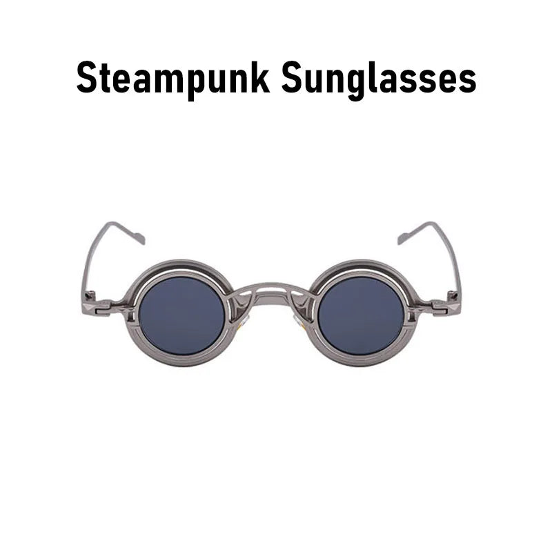 Steampunk Sunglasses For Men Metal Frame Vintage Retro Round Fashion Glasses Punk Dropshipping Gafas De Sol Lunette De Soleil