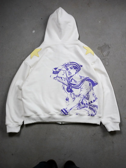 Y2k Stands Hiphop Jojo Bizarre Adventure Hoodies Harajuku Oversized Mens Womens Zipper Hoodie Hip Hop Couple Street Sweatshirt