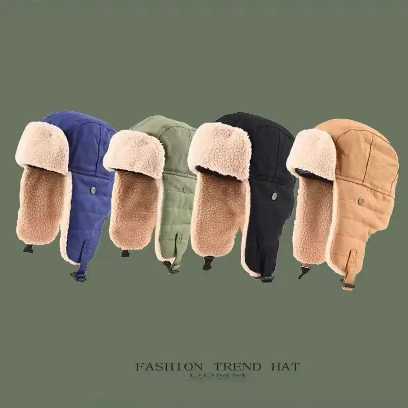Unisex Aviation Trapper Hat - Korean Style Thermal Windproof with Ear Flaps for Cycling Winter