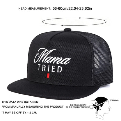 Unisex Mama TRIED Letter Embroidery Hip-hop Net Hats Spring Summer Outdoor Adjustable Casual Baseball Caps Sunscreen Hat