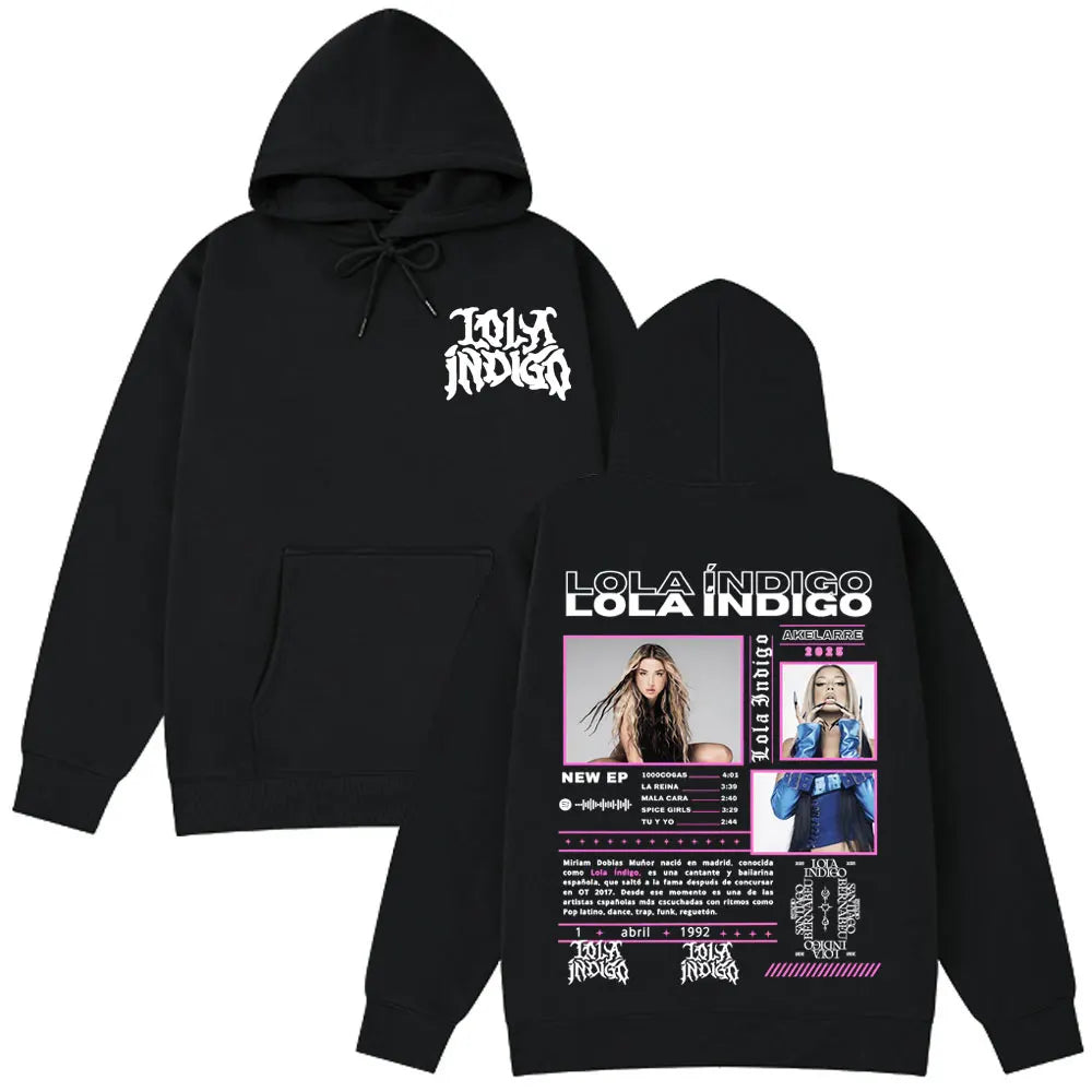 Lola Singer Indigo 2025 Tour Graphic Hoodies Men Women Clothing Fashion Aesthetic Sweatshirts Hip Hop Punk Casual Loose Hoodie