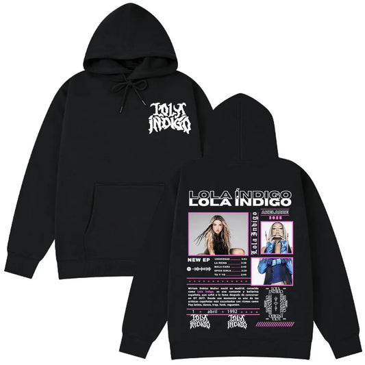 Lola Singer Indigo 2025 Tour Graphic Hoodies Men Women Clothing Fashion Aesthetic Sweatshirts Hip Hop Punk Casual Loose Hoodie