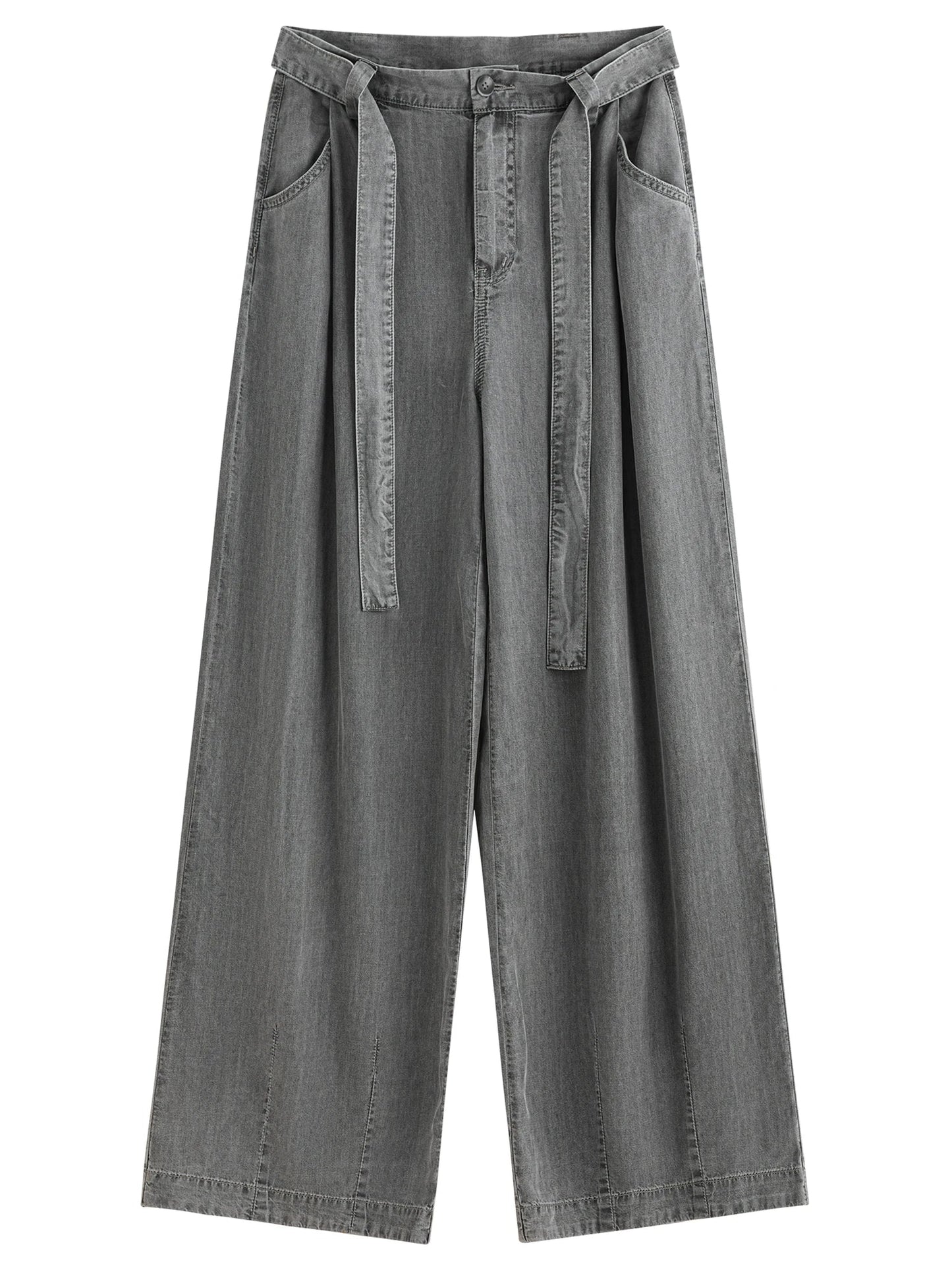2025 Summer Women's Draped Relaxed Wide-Leg Denim Pants - Office-Ready Tailored Silhouette & All-Day Comfort Stretch Jeans