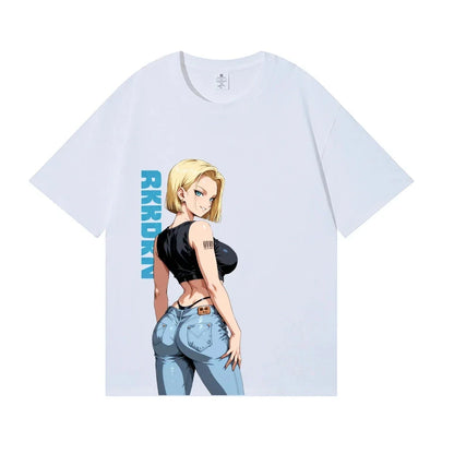 Dragon Ball Android 18 Japanese Style Classic Tee High-quality Streetwear Men's Clothing Women Clothing 2026 Summer New T Shirt