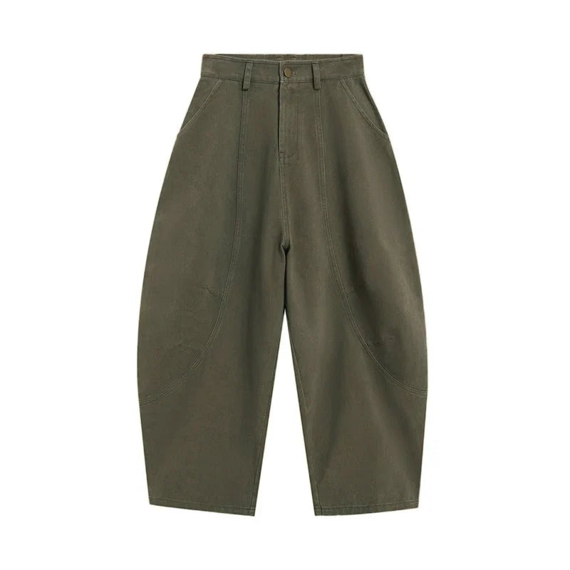 Boyfriend Barrel Jeans Women Men Vintage Patchwork Seam Low Rise Extra-wide Leg Pants Long Trousers Hip Hop Streetwear