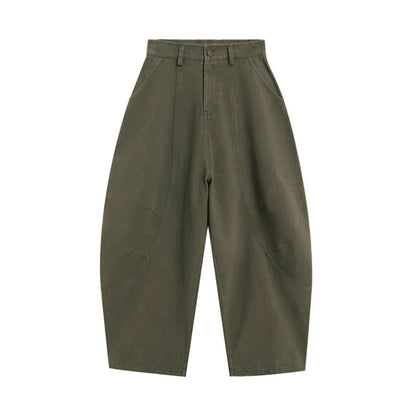 Boyfriend Barrel Jeans Women Men Vintage Patchwork Seam Low Rise Extra-wide Leg Pants Long Trousers Hip Hop Streetwear
