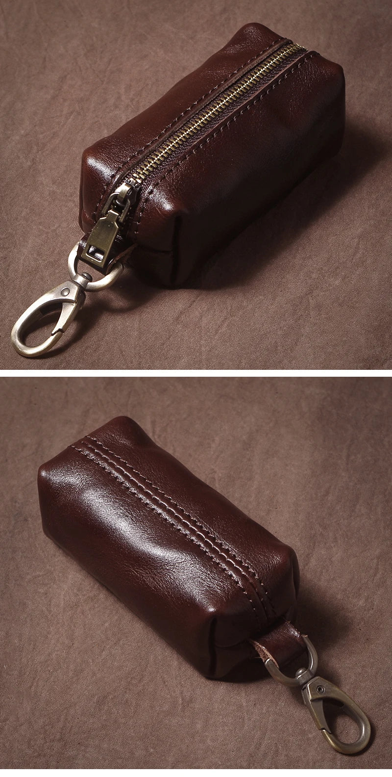 Luxury High Quality Genuine Leather Car Key Vintage Men and Women Waist Hanging Cowhide Key Case Housekeeper Home Organizer
