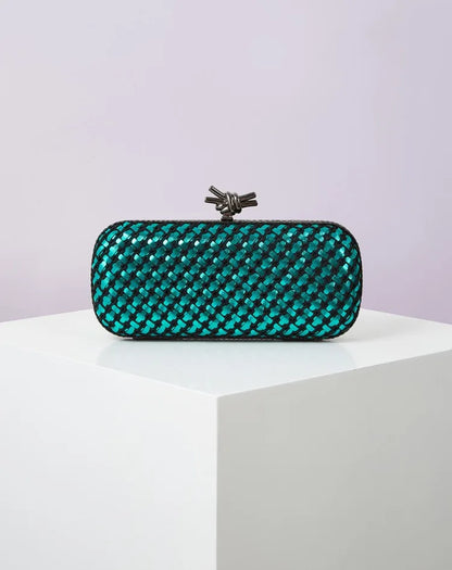 Hand Woven Clutch Purse Luxury For Women 2025 New High Grade Party Wedding Prom Mixed Colors Evening Bag Elegant Trend Chain Bag