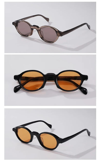 Fashion Top Quality Acetate Small Round Man Sunglasses Tourism Driving UV400 Protection Women Custom Prescription Sun Glasses